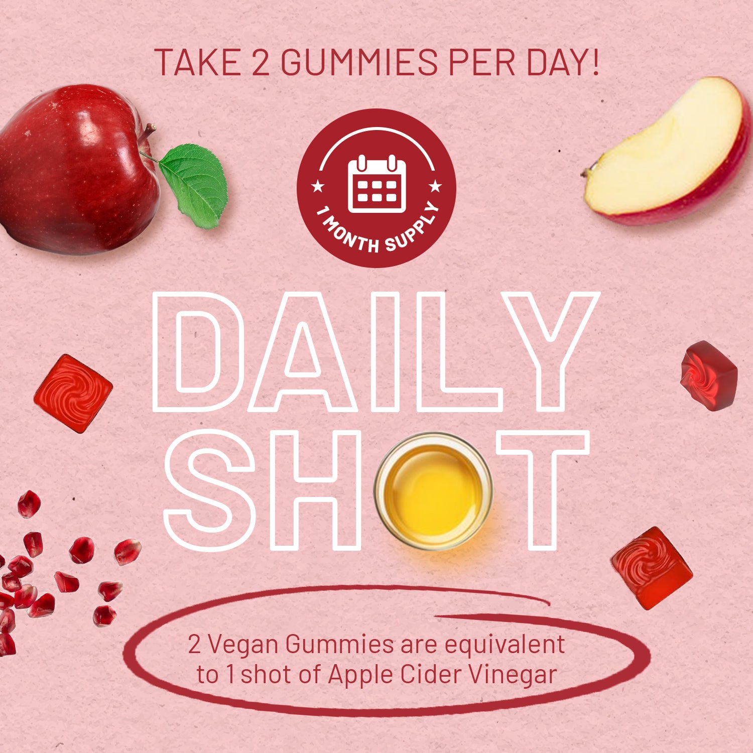 Delicious Vegan Apple Cider Vinegar Gummies - 1000mg, with Vitamin C & More!
