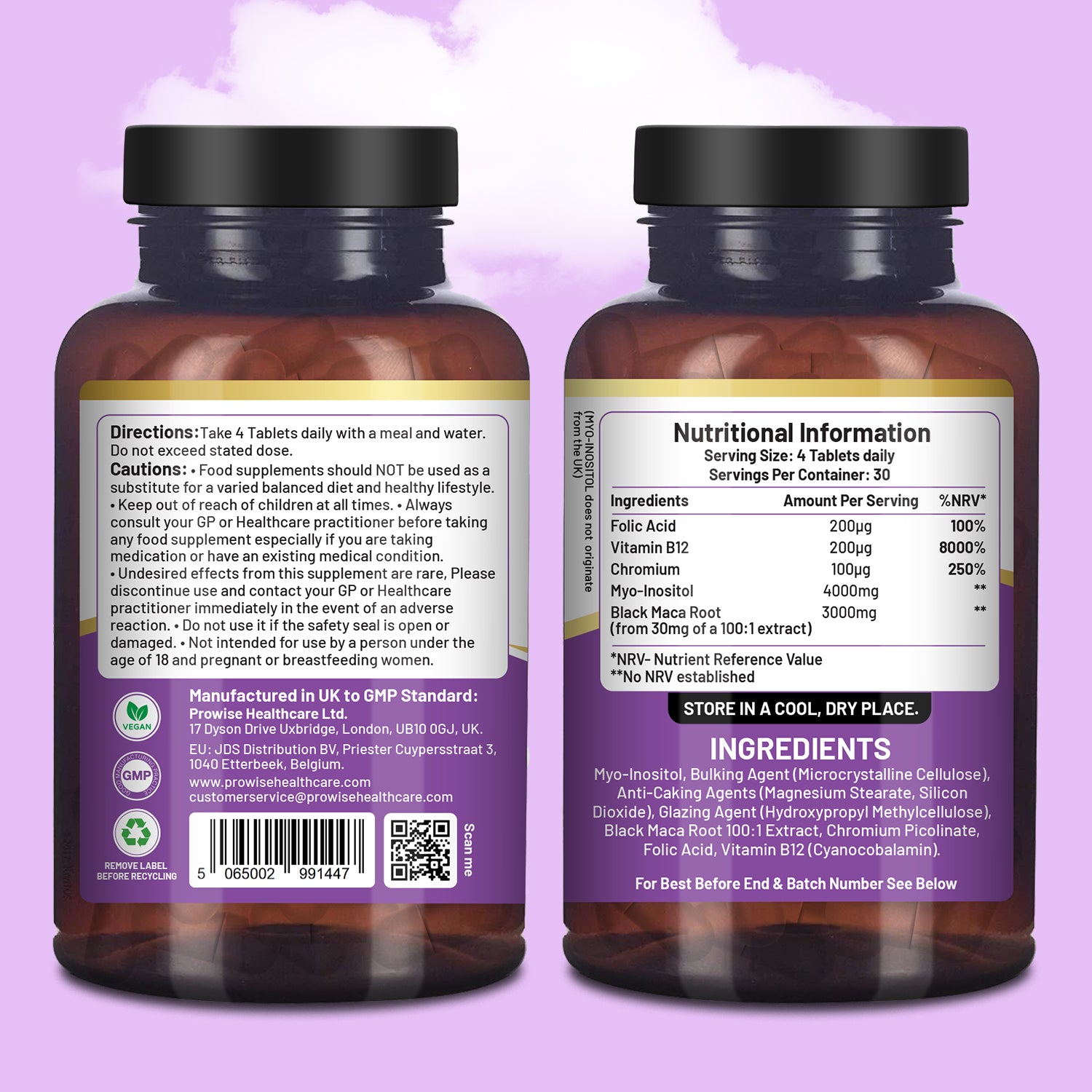 Empowered Women’s Wellness: Myo-Inositol Complex with Black Maca - 120 Tablets
