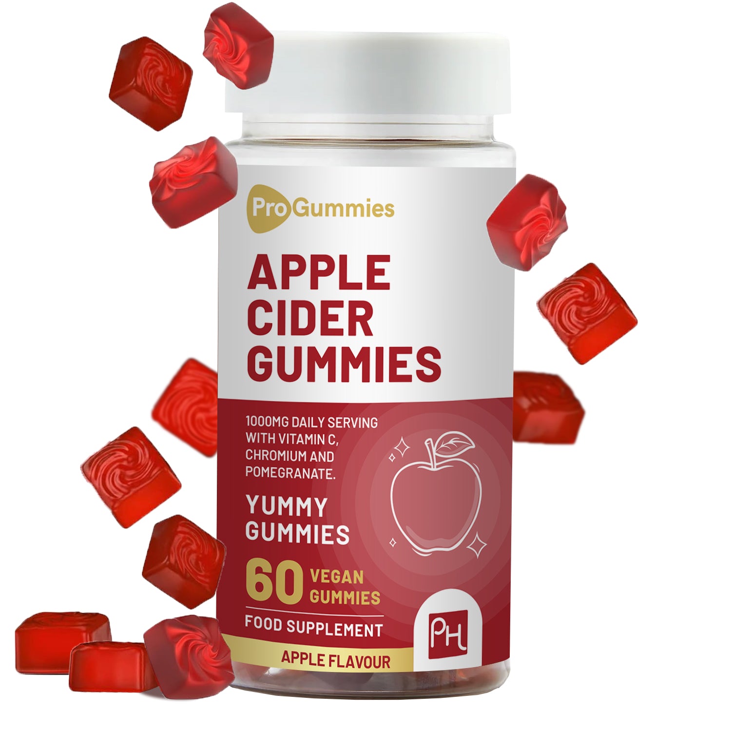 Delicious Vegan Apple Cider Vinegar Gummies - 1000mg, with Vitamin C & More!