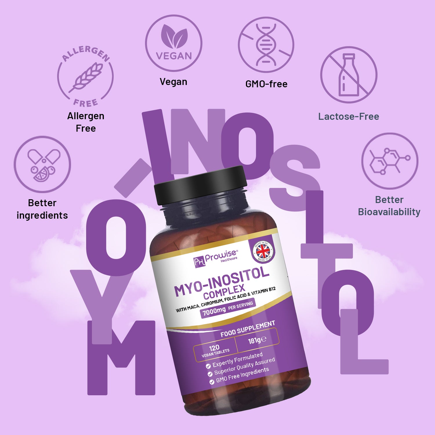Empowered Women’s Wellness: Myo-Inositol Complex with Black Maca - 120 Tablets