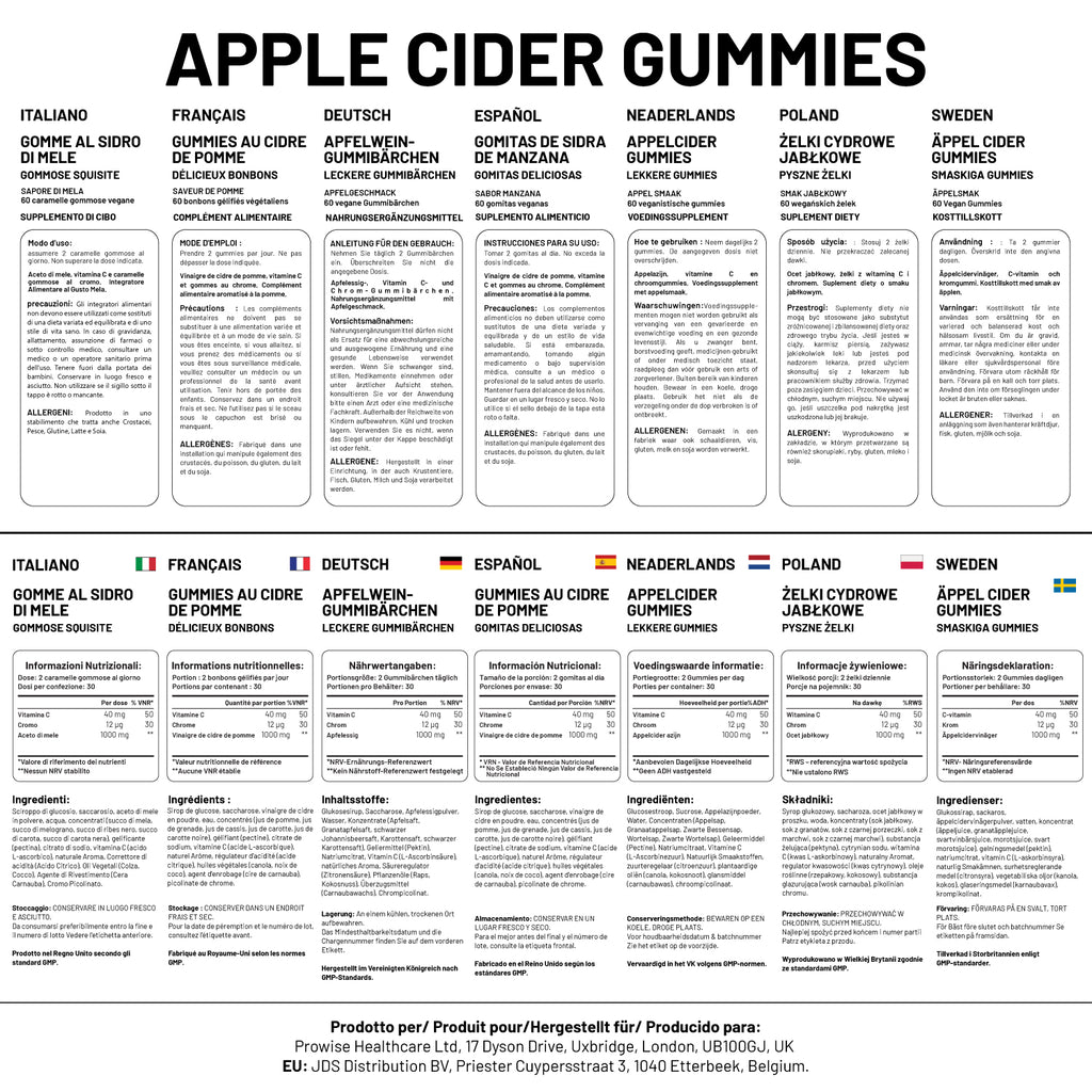 Delicious Vegan Apple Cider Vinegar Gummies - 1000mg, with Vitamin C & More!