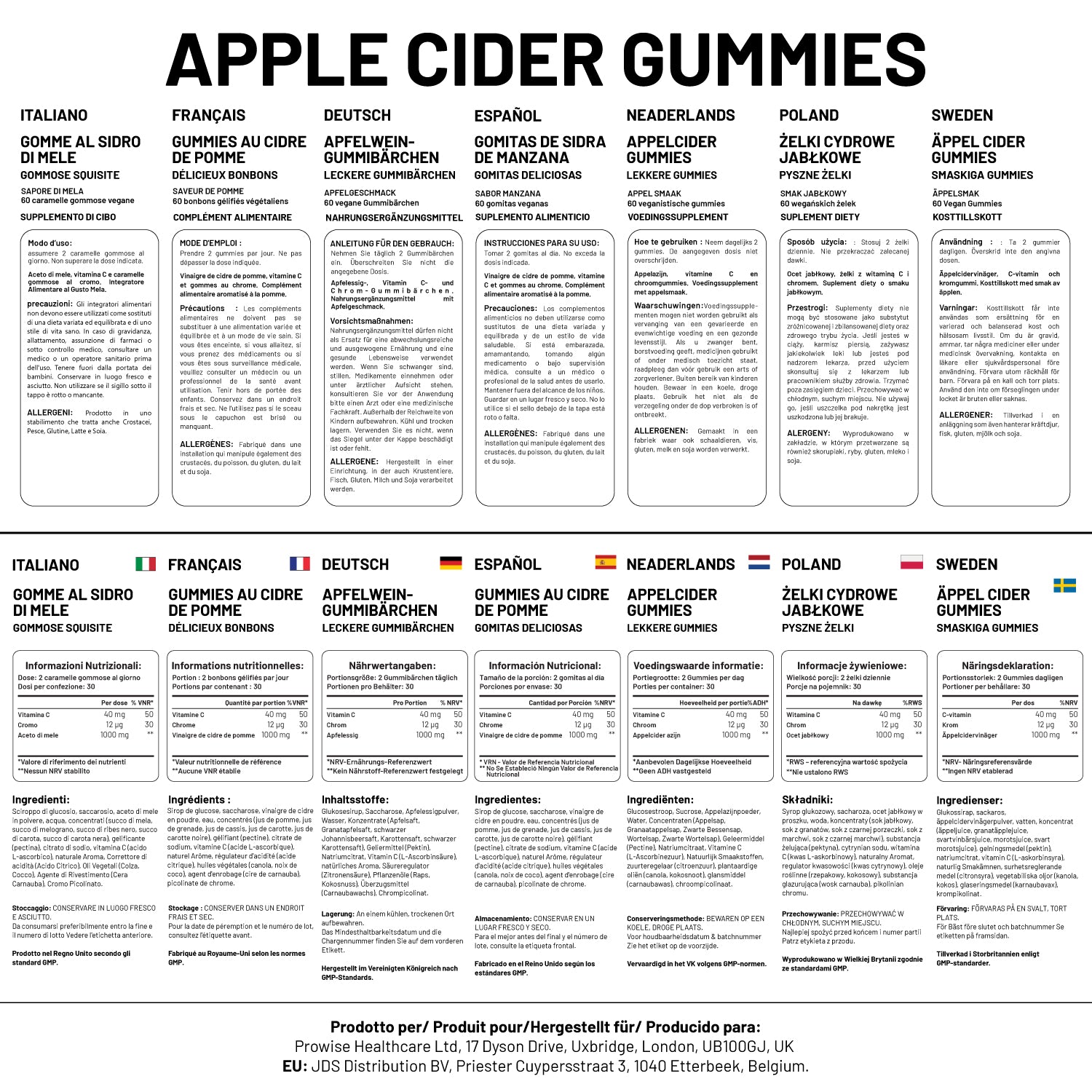 Delicious Vegan Apple Cider Vinegar Gummies - 1000mg, with Vitamin C & More!