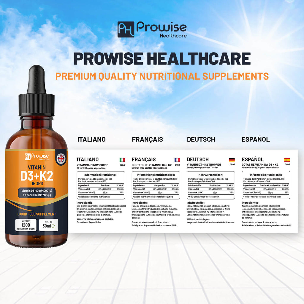 High-Potency Vitamin D3 & K2 Liquid Drops – 4000 IU & 25 µg - 30ml Supply
