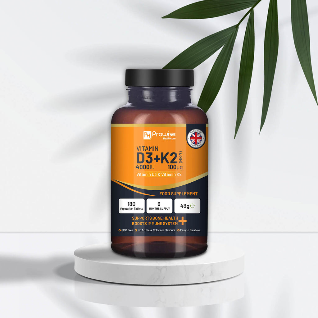 Ultimate Vitamin D3 & K2 Supplement - 180 Vegetarian Tablets for Immunity Boost