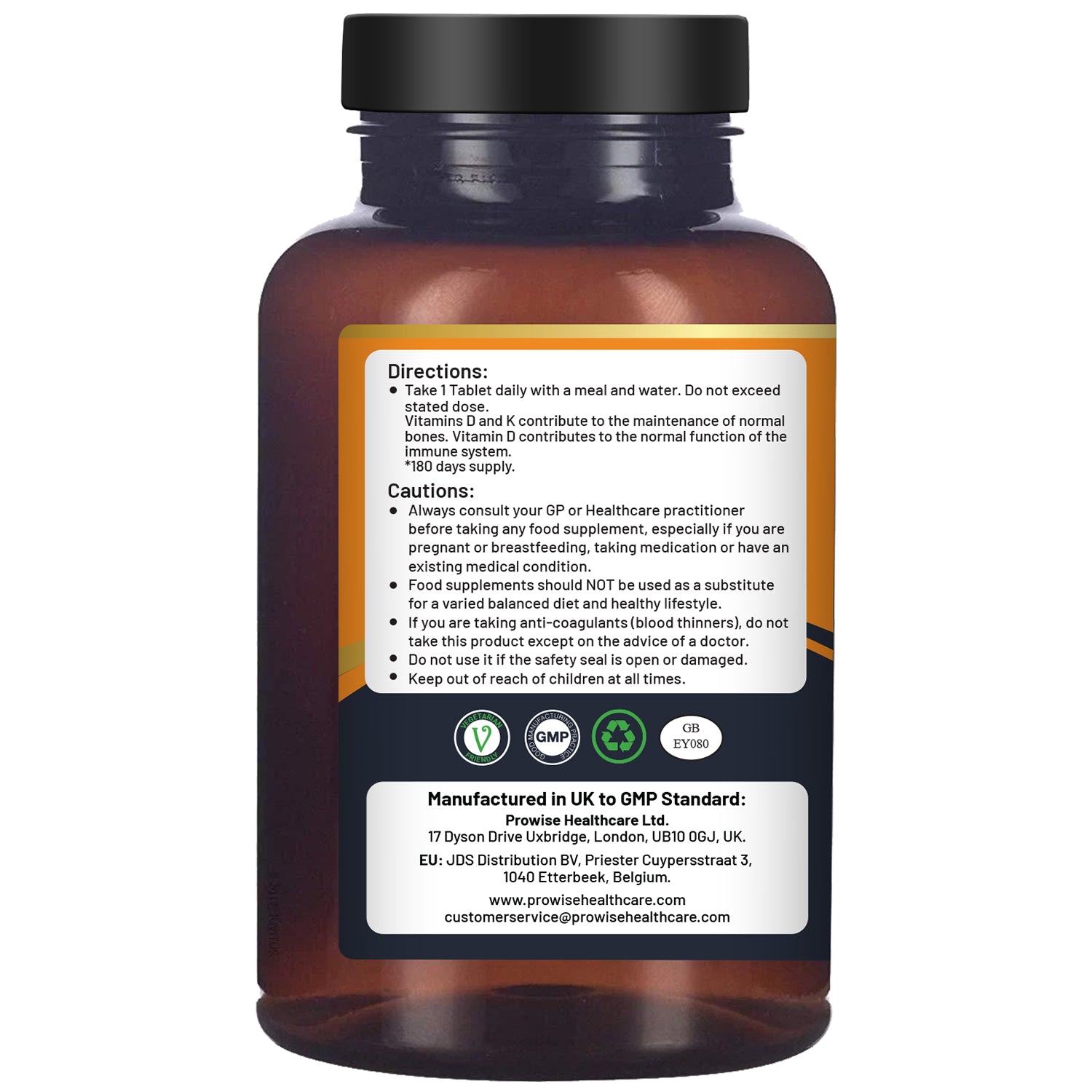 Ultimate Vitamin D3 & K2 Supplement - 180 Vegetarian Tablets for Immunity Boost