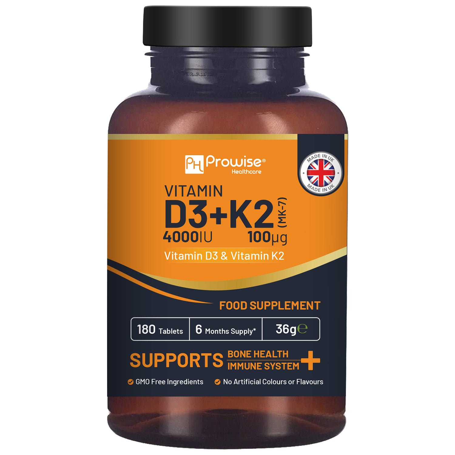 Ultimate Vitamin D3 & K2 Supplement - 180 Vegetarian Tablets for Immunity Boost