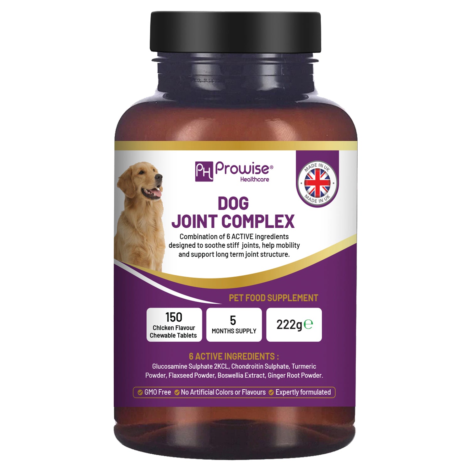 Joint Support for Dogs: 150 Chewable Tablets, 5-Month Supply | Prowise UK
