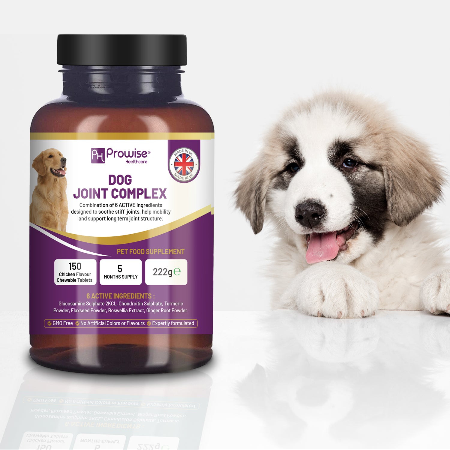 Joint Support for Dogs: 150 Chewable Tablets, 5-Month Supply | Prowise UK