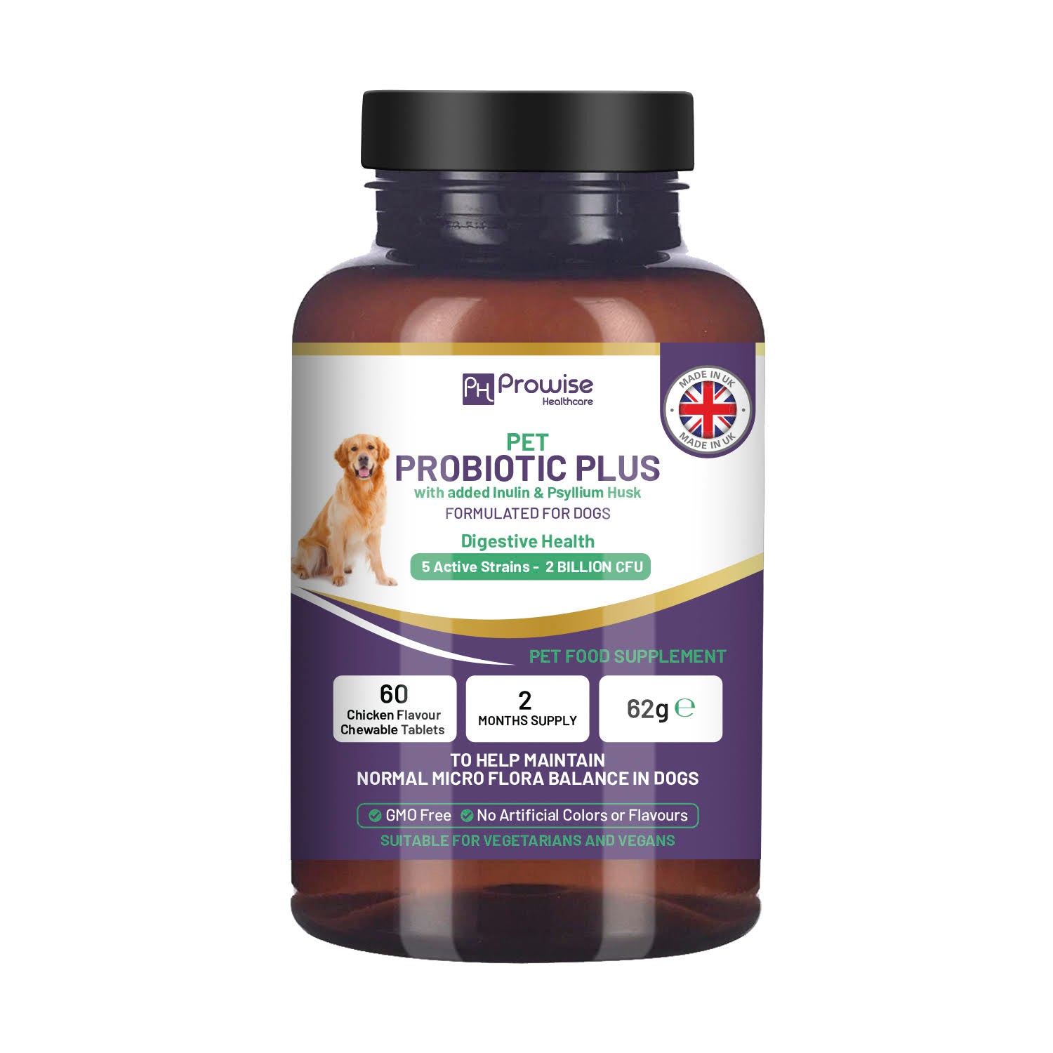 Pet Probiotic Chewables: Digestive Support with Inulin & Psyllium Husk