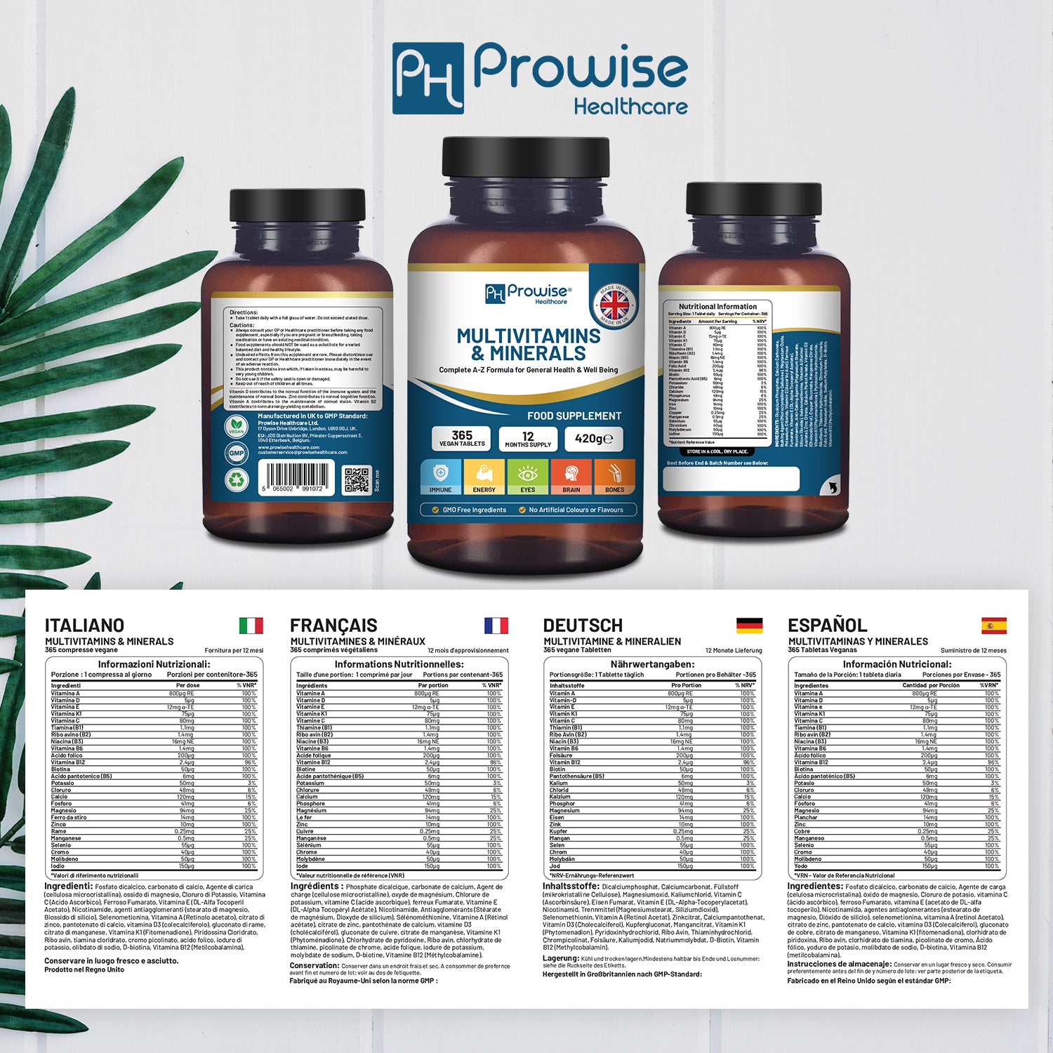 Ultimate A-Z Vegan Multivitamins & Minerals - 365 Daily Wellness Tablets